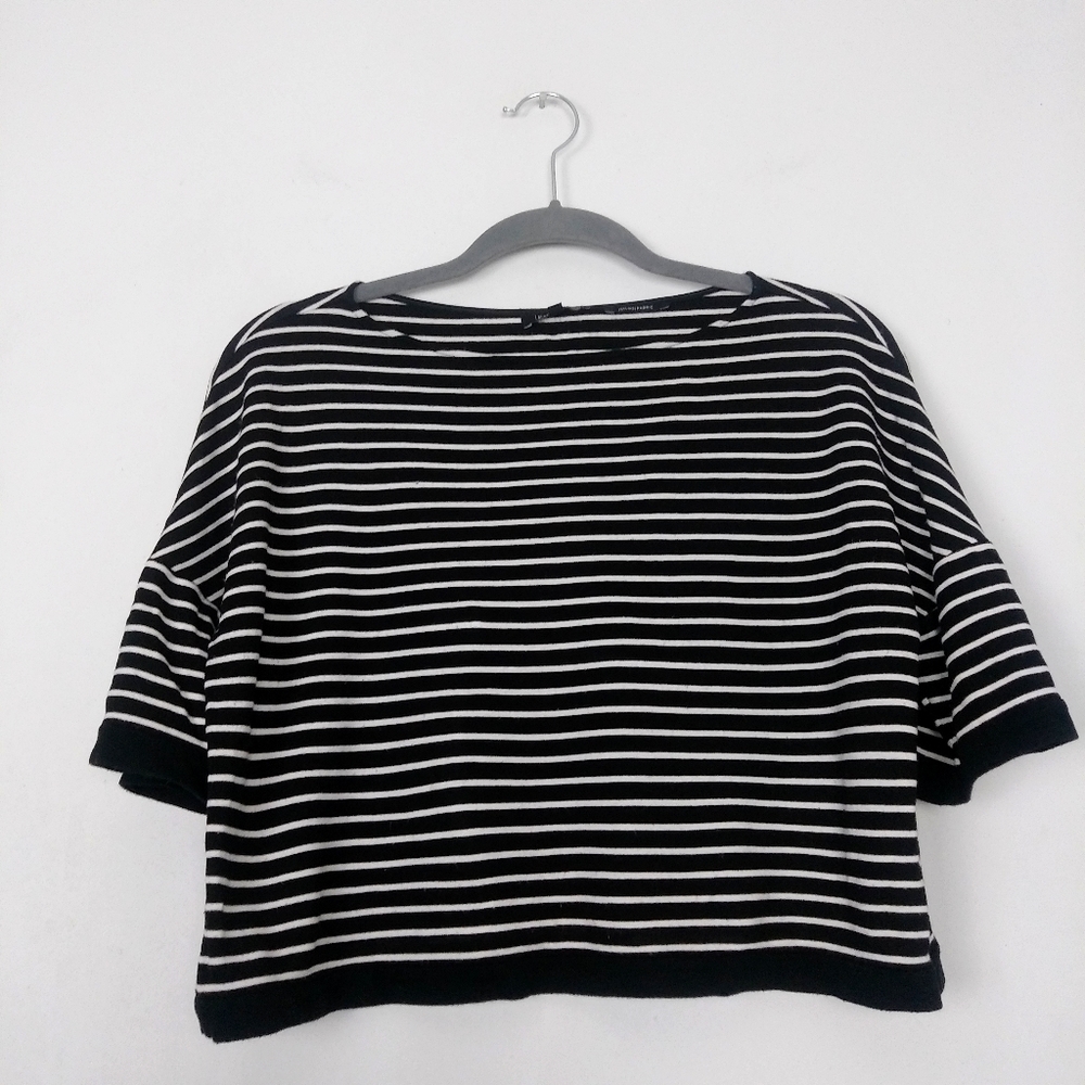 Lafayette 148 NY Striped Crop Top Size S